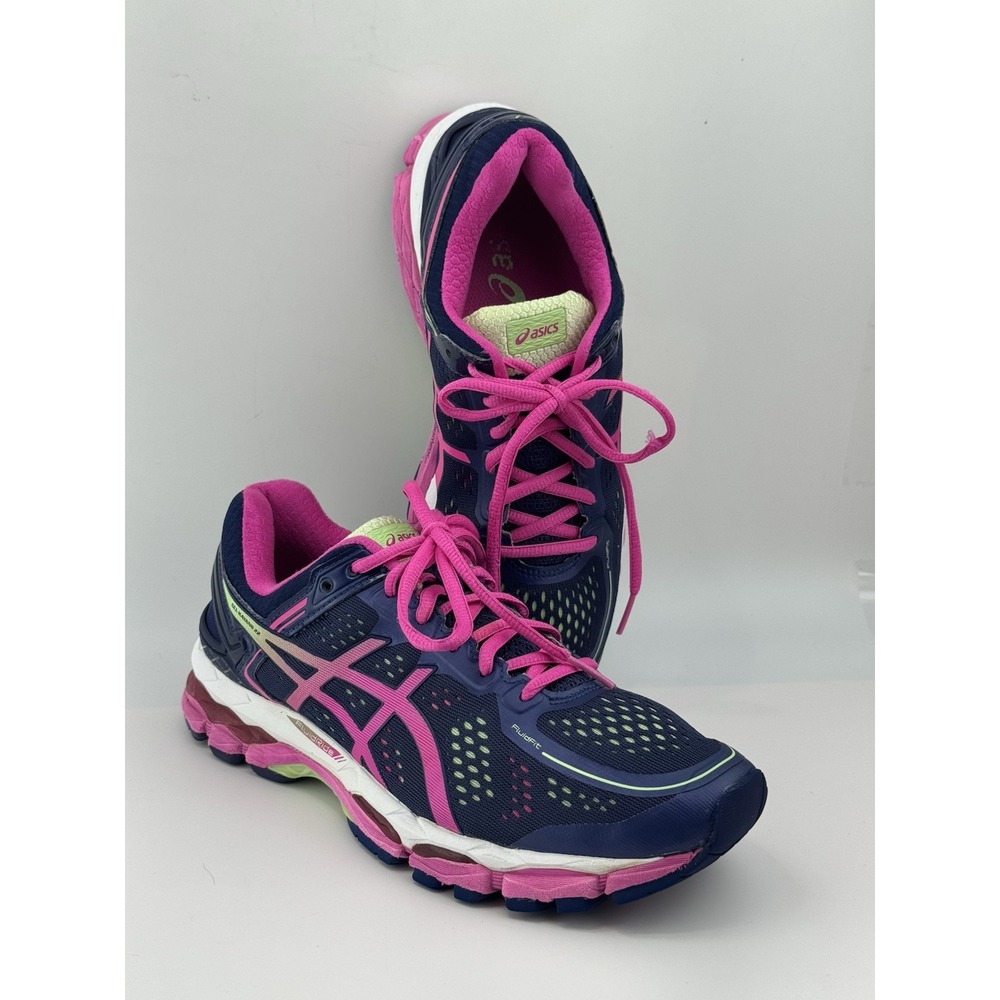 ASICS GEL-Kayano 22 Navy Pink Athletic Sneakers Knit Low Top T598N (D) Size 9 - Picture 6 of 10
